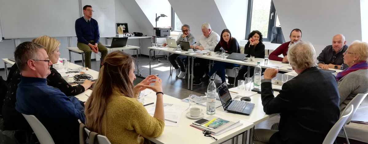 Performing the group work in the meeting room