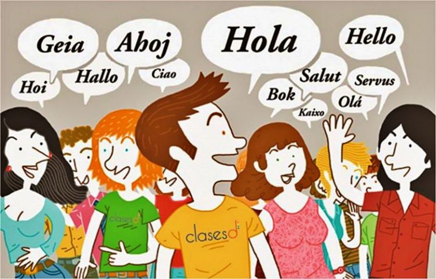 Group of people saying "Hello" in different languages